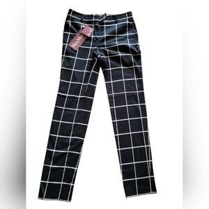 NWT Max Mara Studio Womens Black/ White Straight Leg Pants Sz US 6 UK 8 FR 38